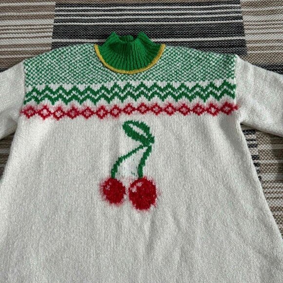 Free People Women's Cherry Heart Sweater Dress Soft Knit Cozy Multicolor Size XS - Picture 5 of 13